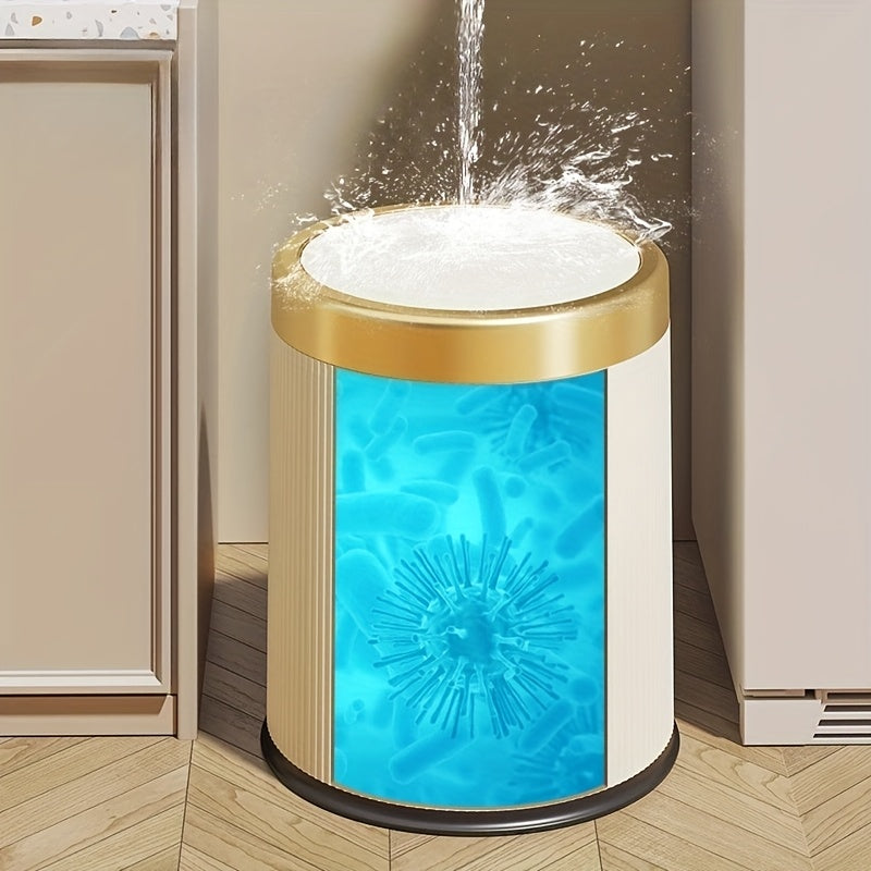 Luxury Oval Trash Can | Press-Top Waste Bin with Dual Inner Bucket | Meowbutter