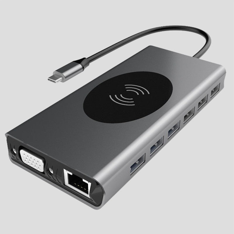 15-in-1 USB-C Hub - Draadloos opladen - 4K HDMI - SD/TF - Ethernet - MacBook | meowbutter