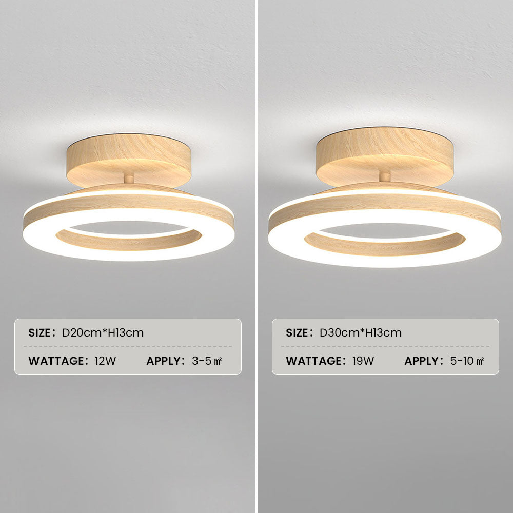 Okrągła lampa sufitowa LED — przezroczysty akrylowy dyfuzor, żelazna rama, smukły profil