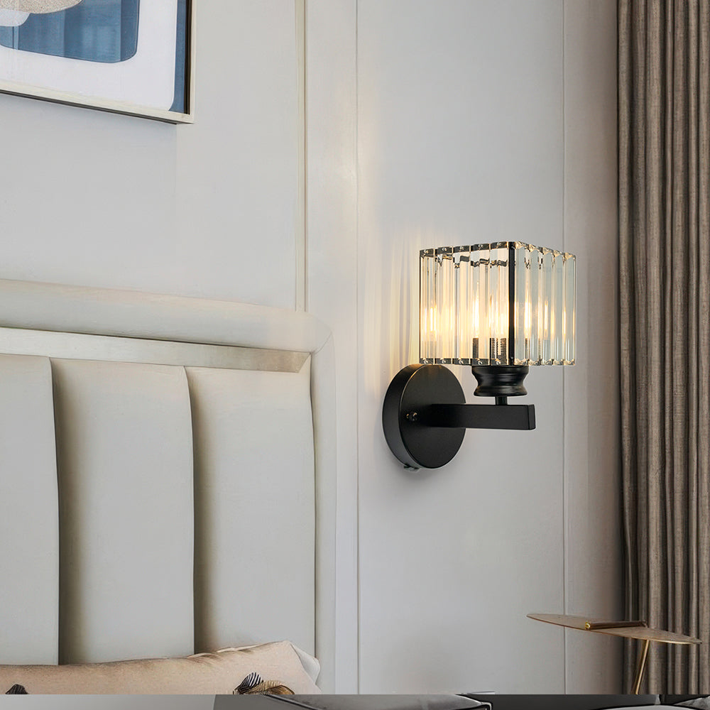 Lámpara de pared Crystal | Aplique moderno de vidrio y hierro | Meowbutter