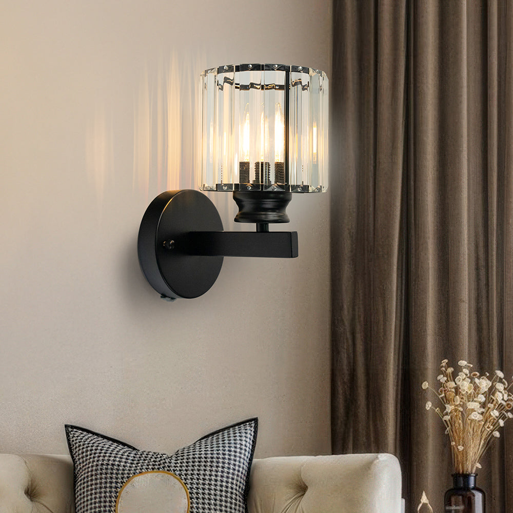 Lámpara de pared Crystal | Aplique moderno de vidrio y hierro | Meowbutter