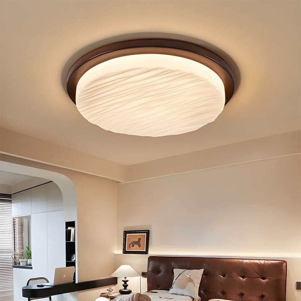 Lampa sufitowa LED w stylu art déco — żelazna rama, panel z akrylu o wysokiej przejrzystości