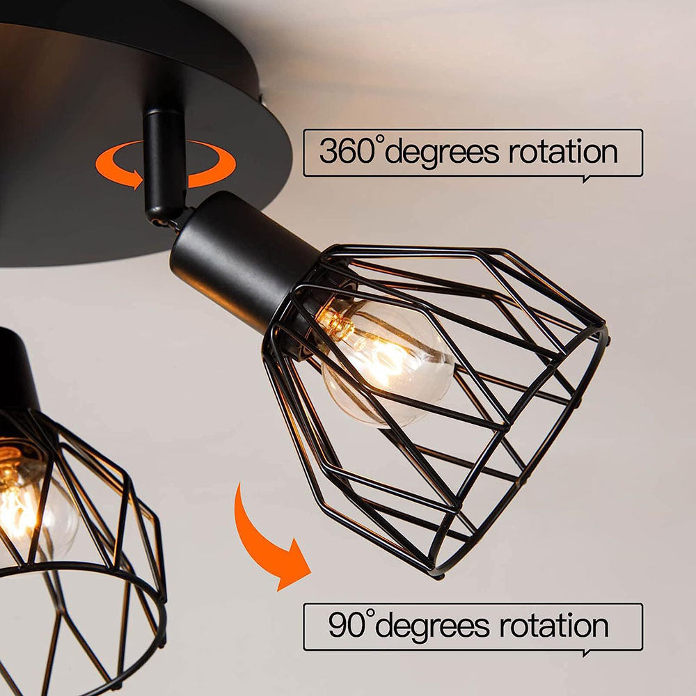 Faretto da soffitto industriale regolabile nero | Funzionalità vintage | Meowbutter