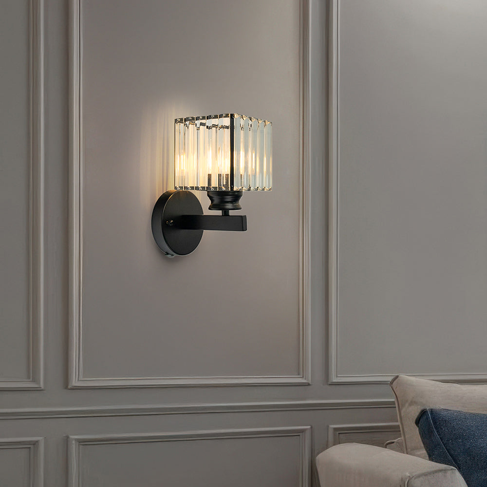 Lámpara de pared Crystal | Aplique moderno de vidrio y hierro | Meowbutter