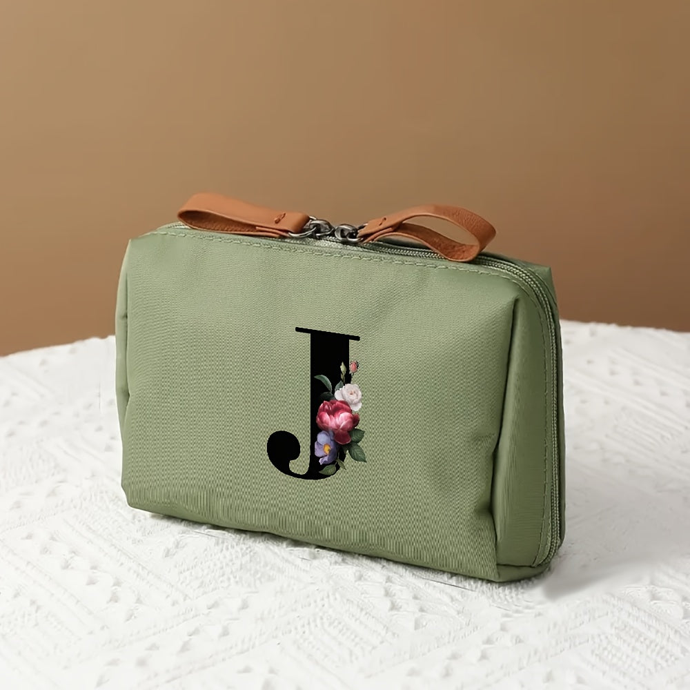 Structured Polyester Travel Makeup Case – Compact Cosmetic Organizer in Black
