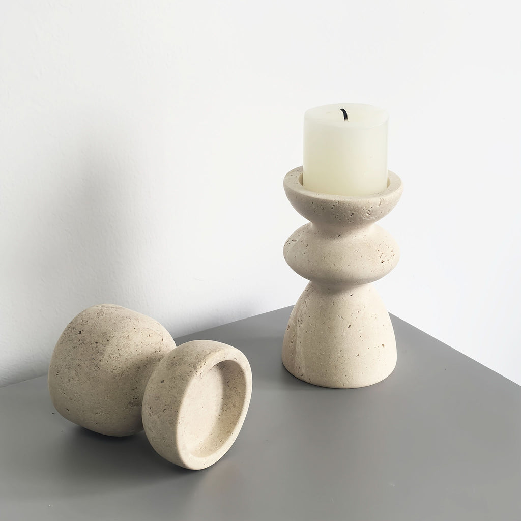 Natural Marble Candle Holders Set | meowbutter