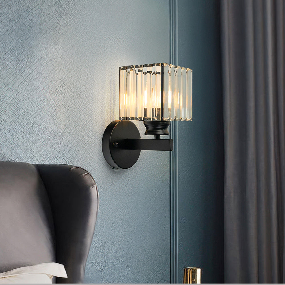 Lámpara de pared Crystal | Aplique moderno de vidrio y hierro | Meowbutter