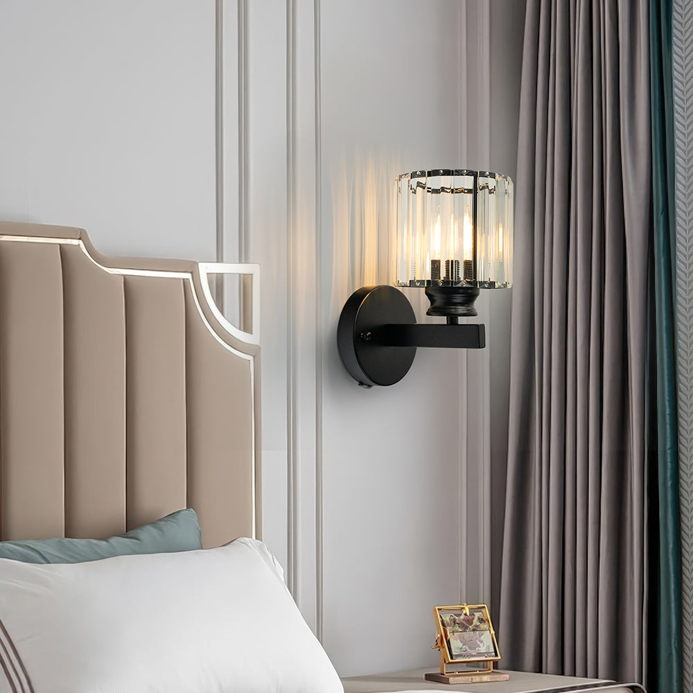 Lámpara de pared Crystal | Aplique moderno de vidrio y hierro | Meowbutter