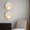 Modern Minimalist Round Wall Sconce | Resin & Iron Accent Light | Meowbutter