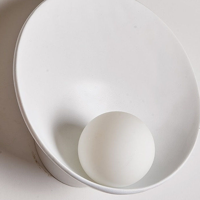 Modern Minimalist Round Wall Sconce | Resin & Iron Accent Light | Meowbutter