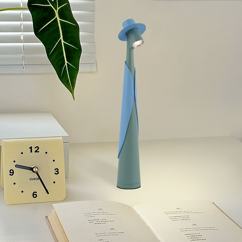 Kreativ genopladelig LED-bordlampe med touch — minimalistisk bordlampe formet som en hat
