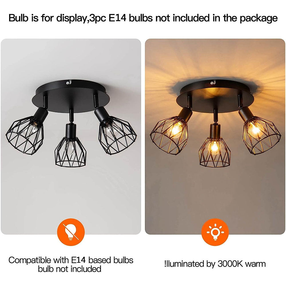 Faretto da soffitto industriale regolabile nero | Funzionalità vintage | Meowbutter