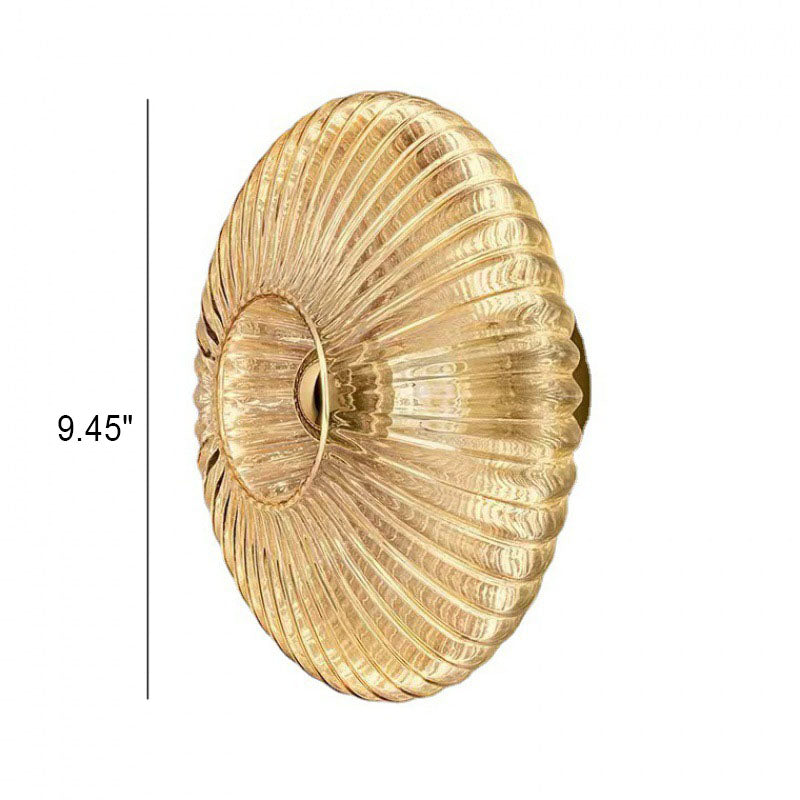 Nordic Vintage Glass Wall Sconce | Striped Round Disc Light | Meowbutter