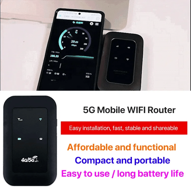 Portable 5G WiFi Router - High Speed Mobile Internet - Rechargeable Hotspot Device | meowbutter