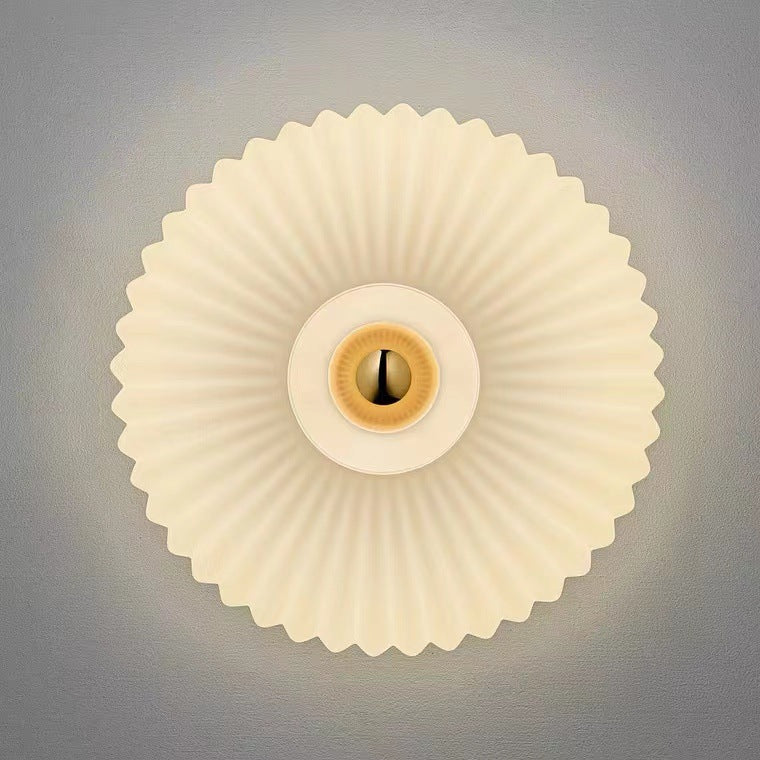 Nordic Vintage Glass Wall Sconce | Striped Round Disc Light | Meowbutter