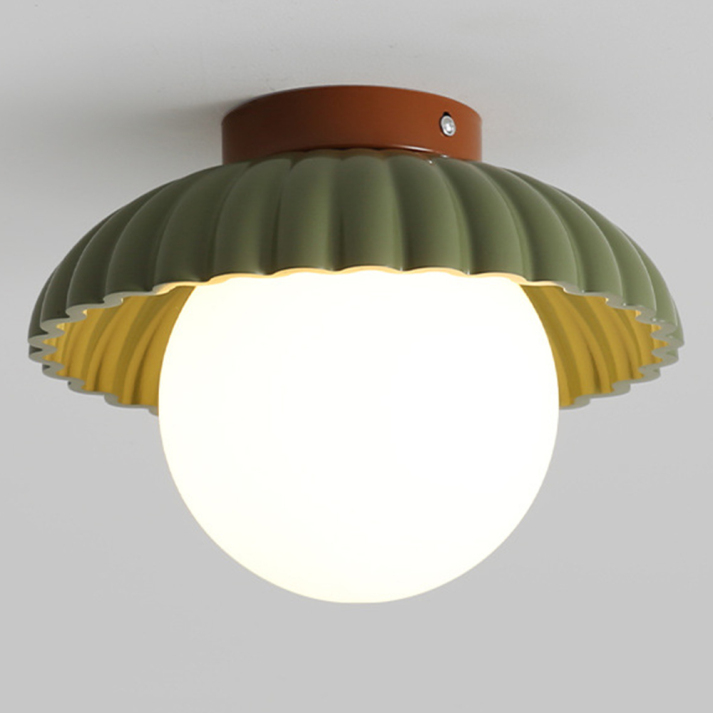 Lampada da soffitto per corridoio in ferro | Montatura moderna a plafone in vetro e metallo | Meowbutter