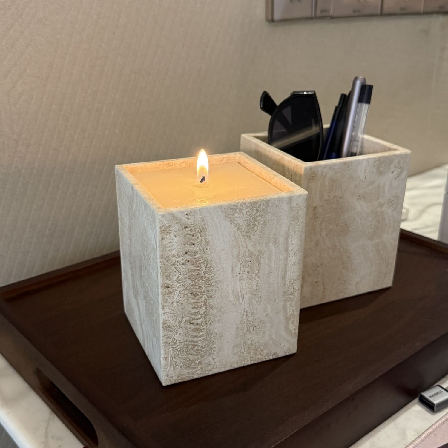 Organizador de tocador de piedra natural | meowbutter