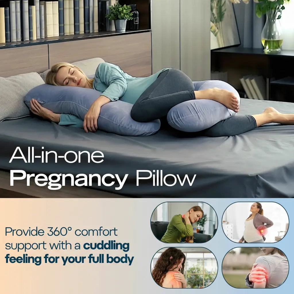 Full Body Support Pillow - Pregnancy & Nursing Comfort - Soft Contoured Design | meowbutter