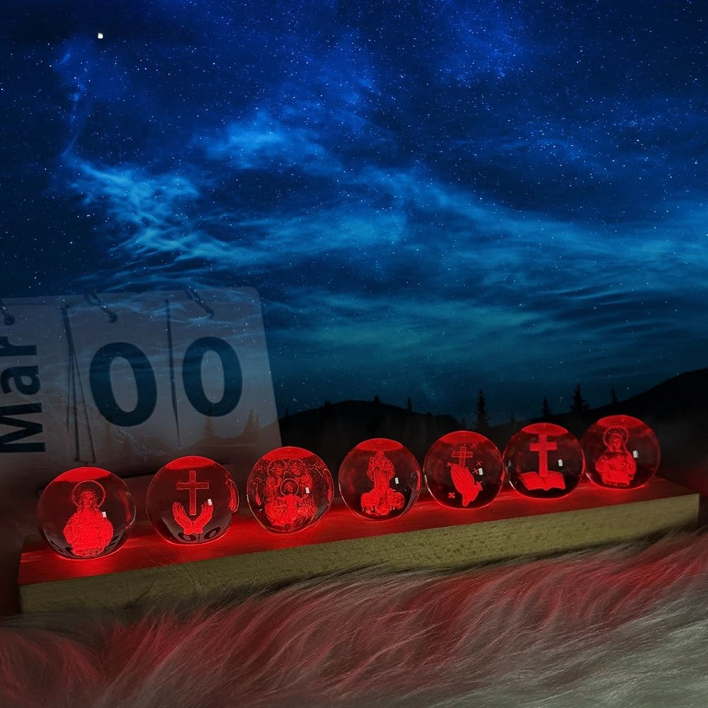 3D Night Light With Crystal Christian Decor Gift For Home