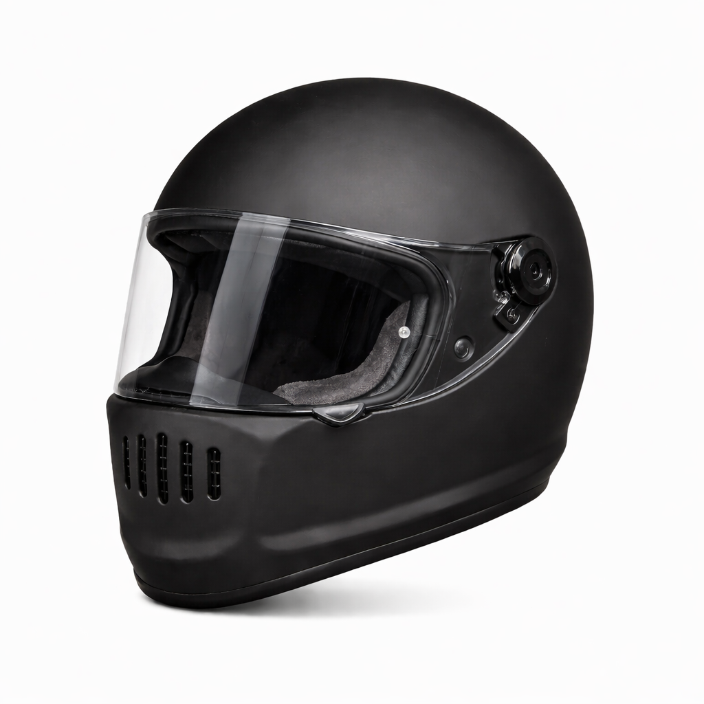 Capacete de Motociclista Retro de Cara Inteira ORZ Design Clássico - Meowbutter