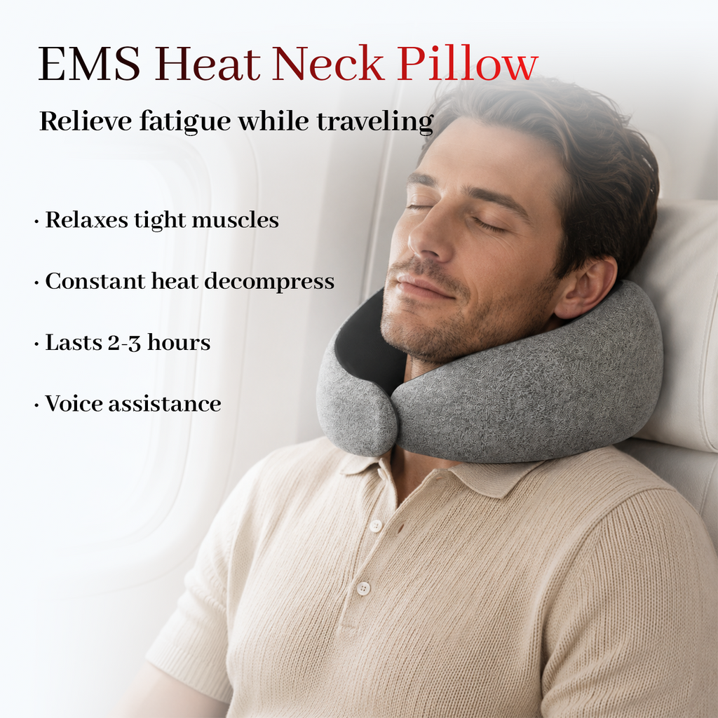 Wearable EMS Heated Neck Pillow for Tension Relief, Posture Support, and Daily Comfort