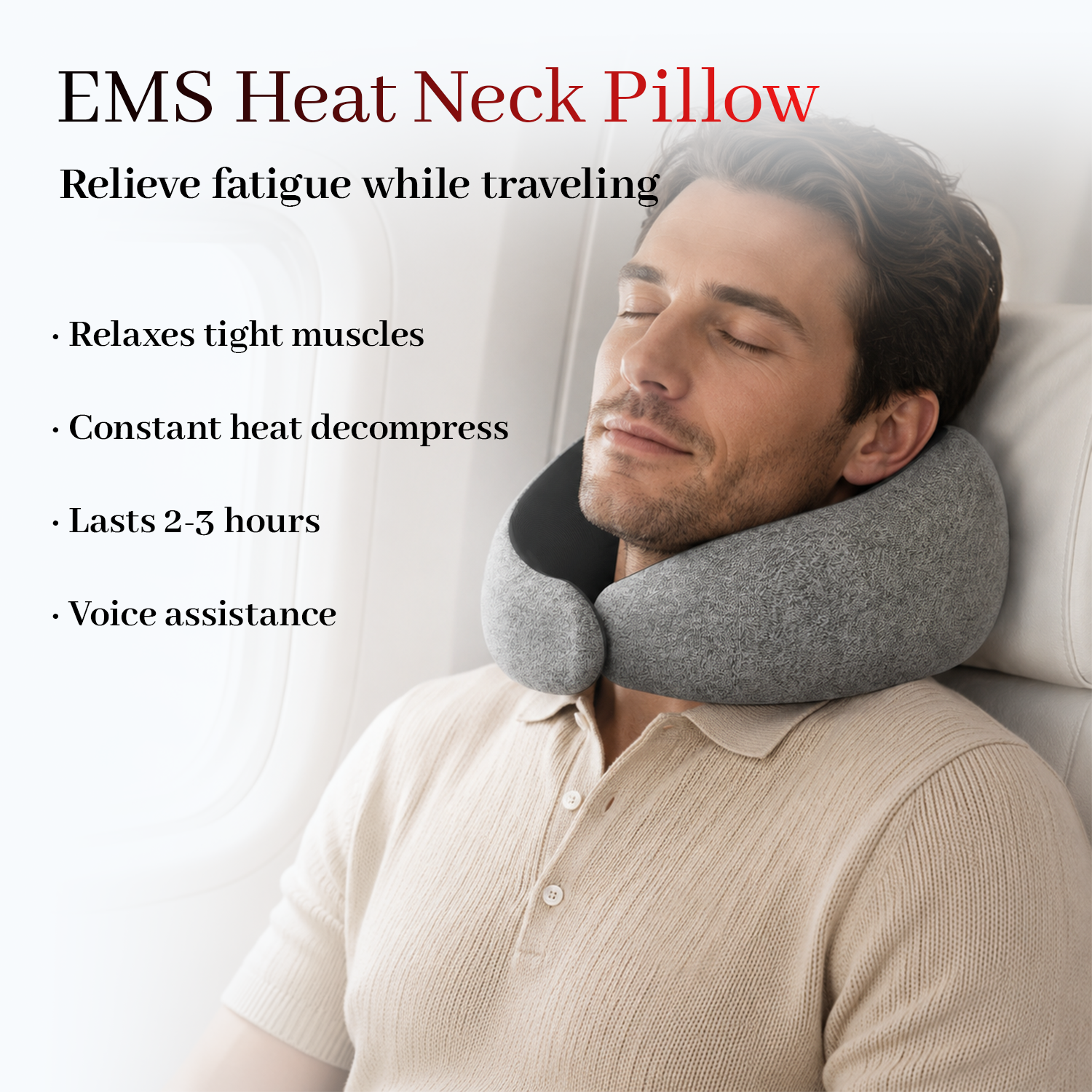 Wearable EMS Heated Neck Pillow for Tension Relief, Posture Support, and Daily Comfort