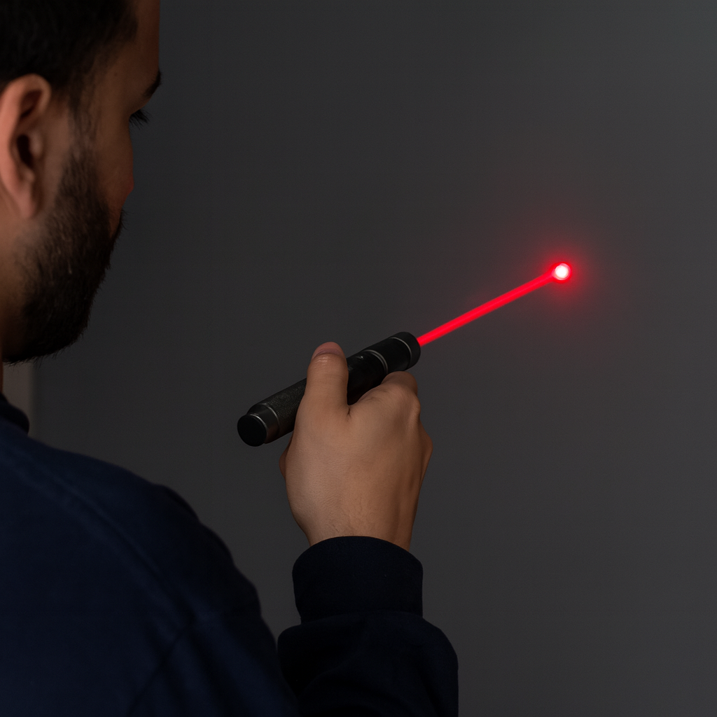 Torcia Puntatore Laser Ricaricabile - Messa a Fuoco Regolabile - Corpo in Lega di Alluminio | meowbutter