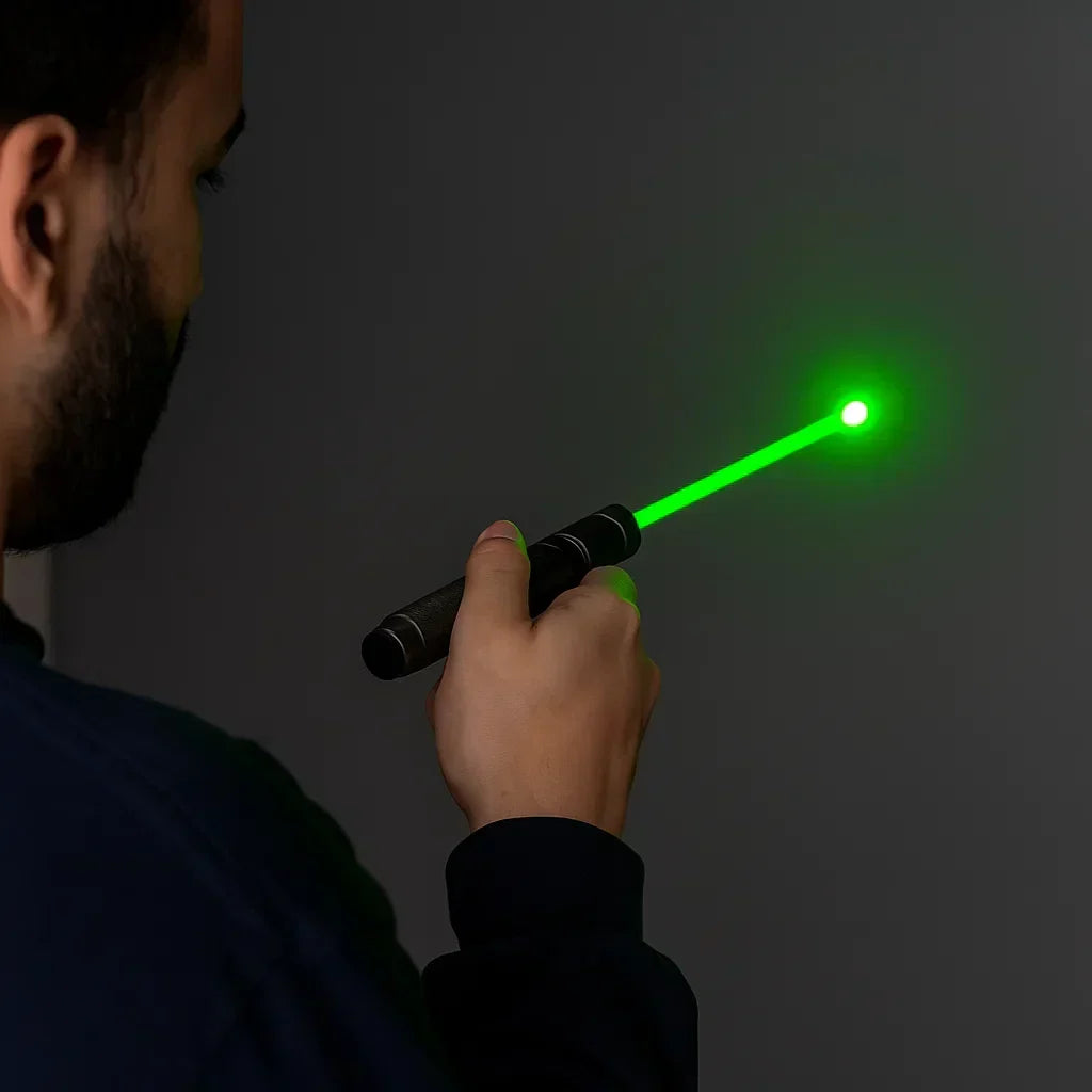 Torcia Puntatore Laser Ricaricabile - Messa a Fuoco Regolabile - Corpo in Lega di Alluminio | meowbutter