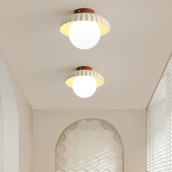 Lampada da soffitto per corridoio in ferro | Montatura moderna a plafone in vetro e metallo | Meowbutter