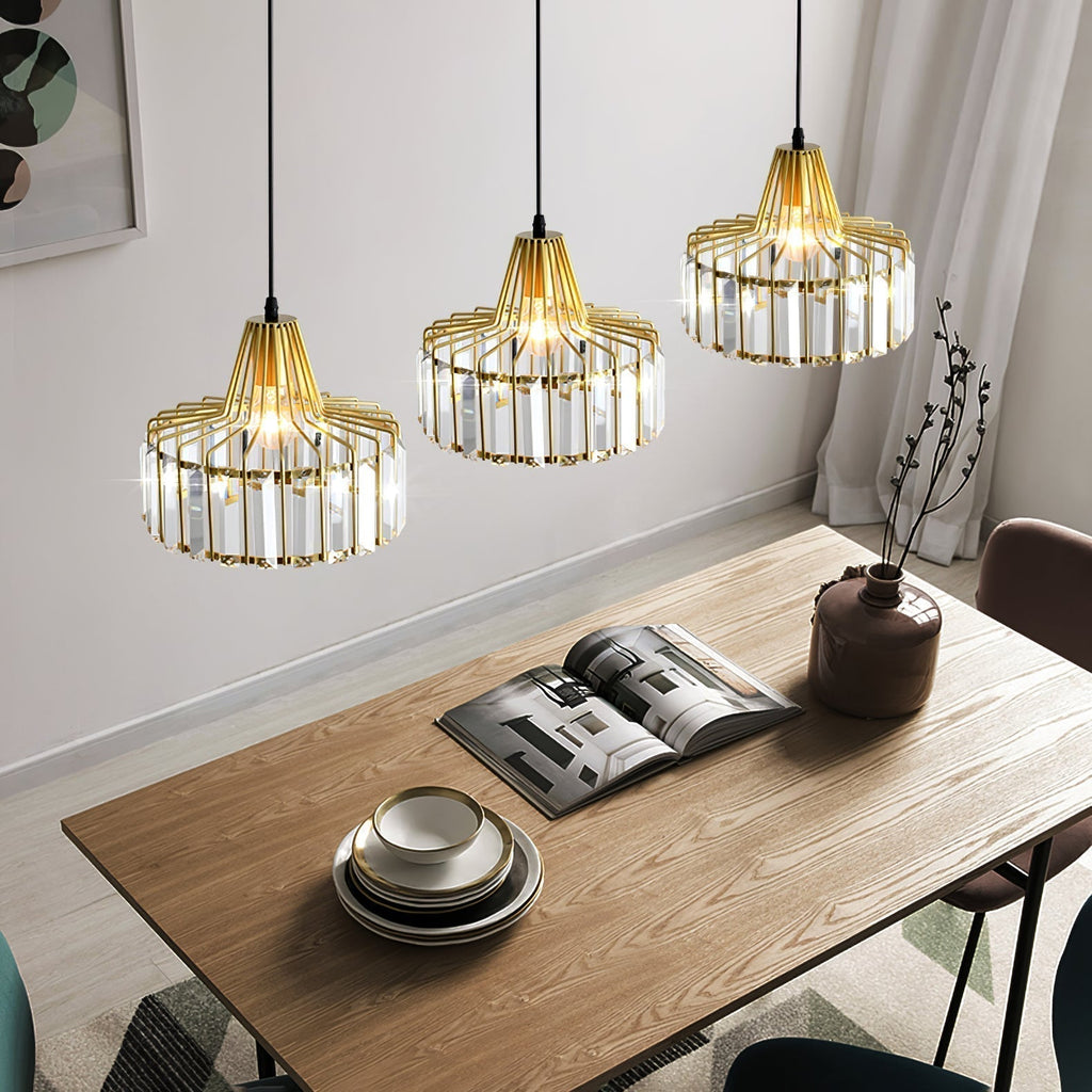 Modern Black Crystal Pendant Light | Elegant Hanging Fixture | Meowbutter