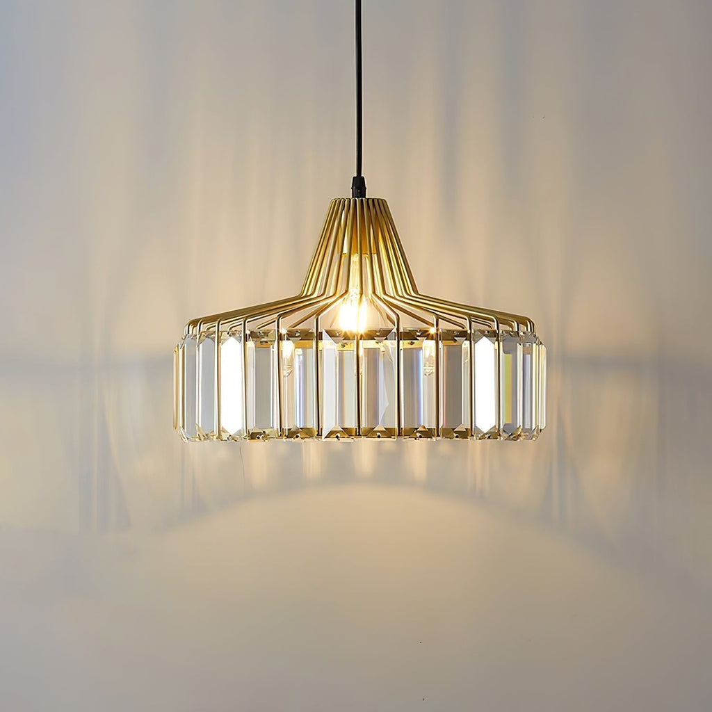 Modern Black Crystal Pendant Light | Elegant Hanging Fixture | Meowbutter