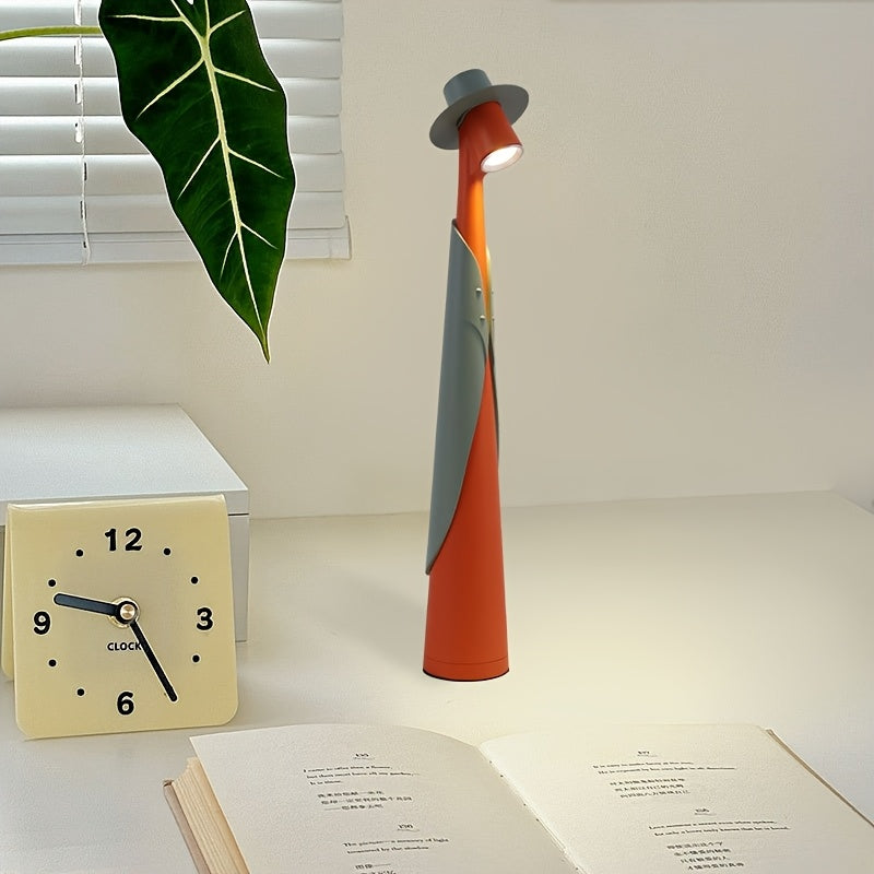 Kreativ genopladelig LED-bordlampe med touch — minimalistisk bordlampe formet som en hat