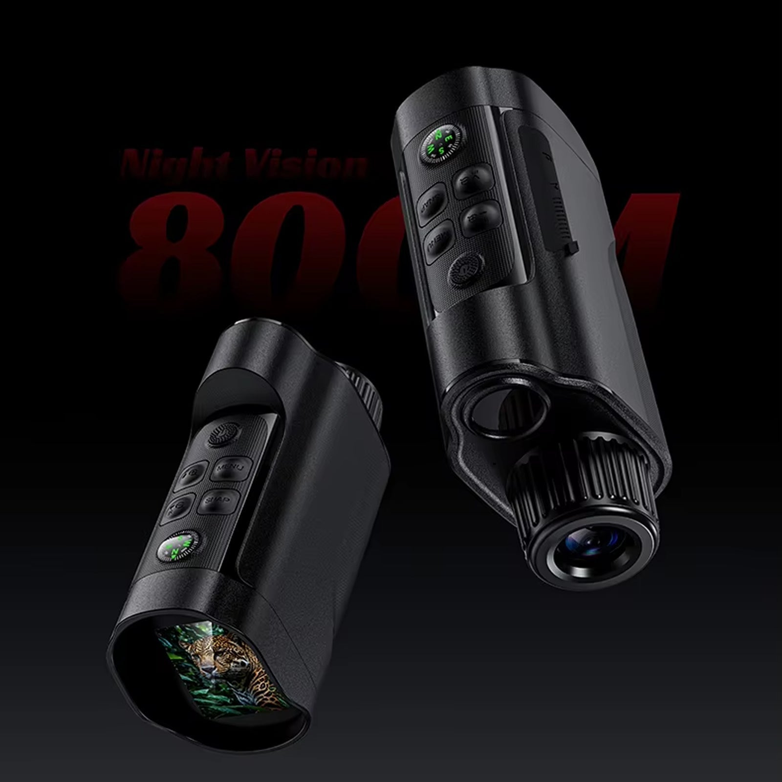 1080P HD hőkamerás monokulár — 800 m-es hatótávolság, 10×-es digitális zoom, 5 W-os infravörös megvilágító