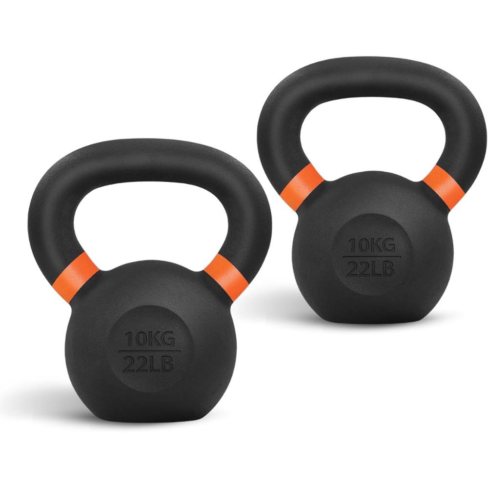 Kettlebell i støbejern — solid konstruktion i ét stykke, pulverlakeret overflade