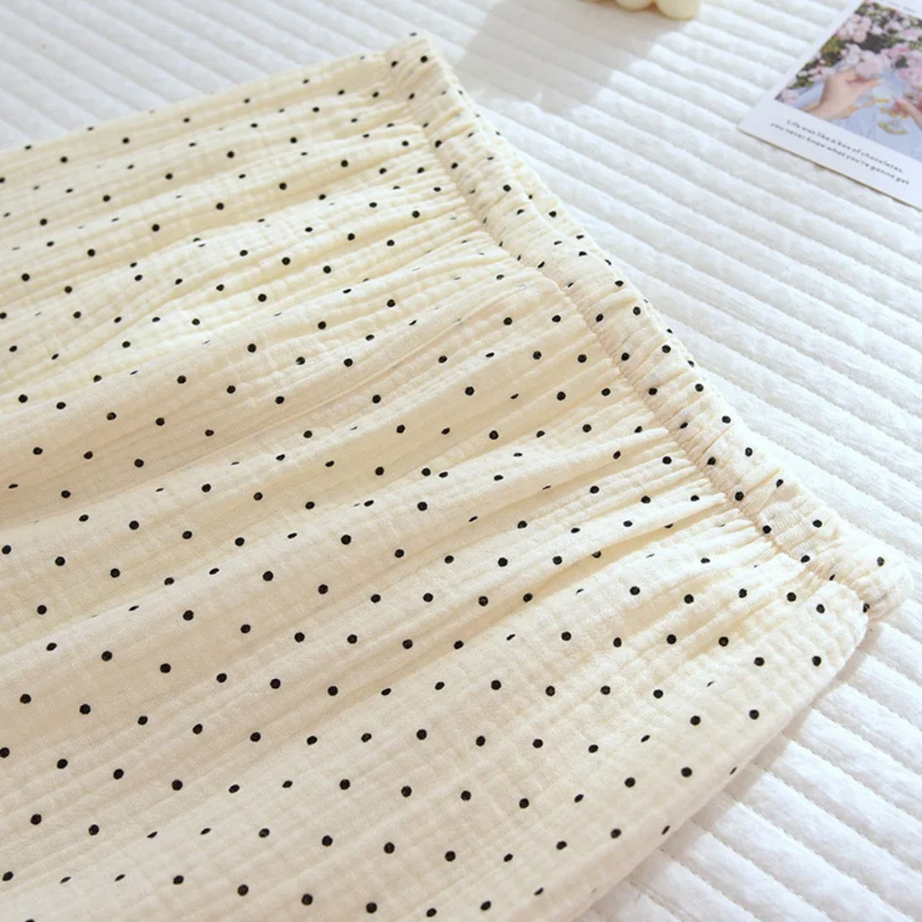 The Muslin Dot Pajama Set In 100 Percent Muslin Cotton