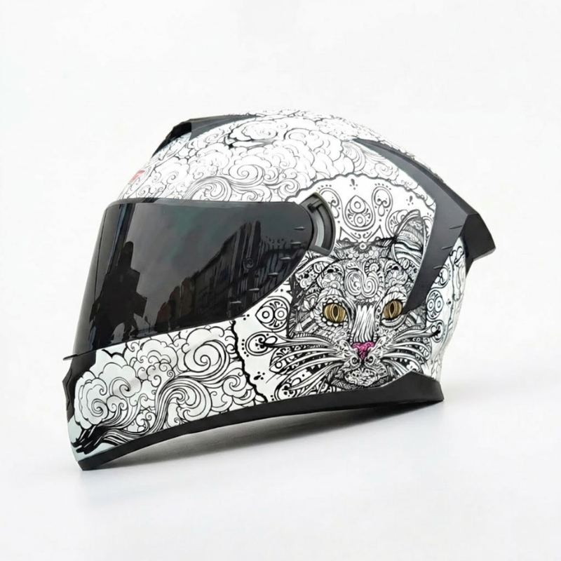 Rider Street Dominator Fullface Helm - Meowbutter