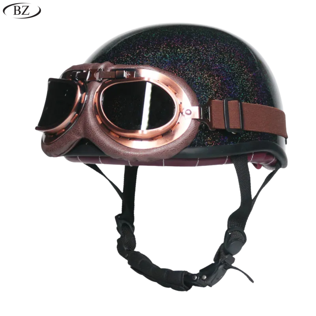 Vintage Half Helmet – DOT Approved | Unisex 4-Season Riding - Meowbutter