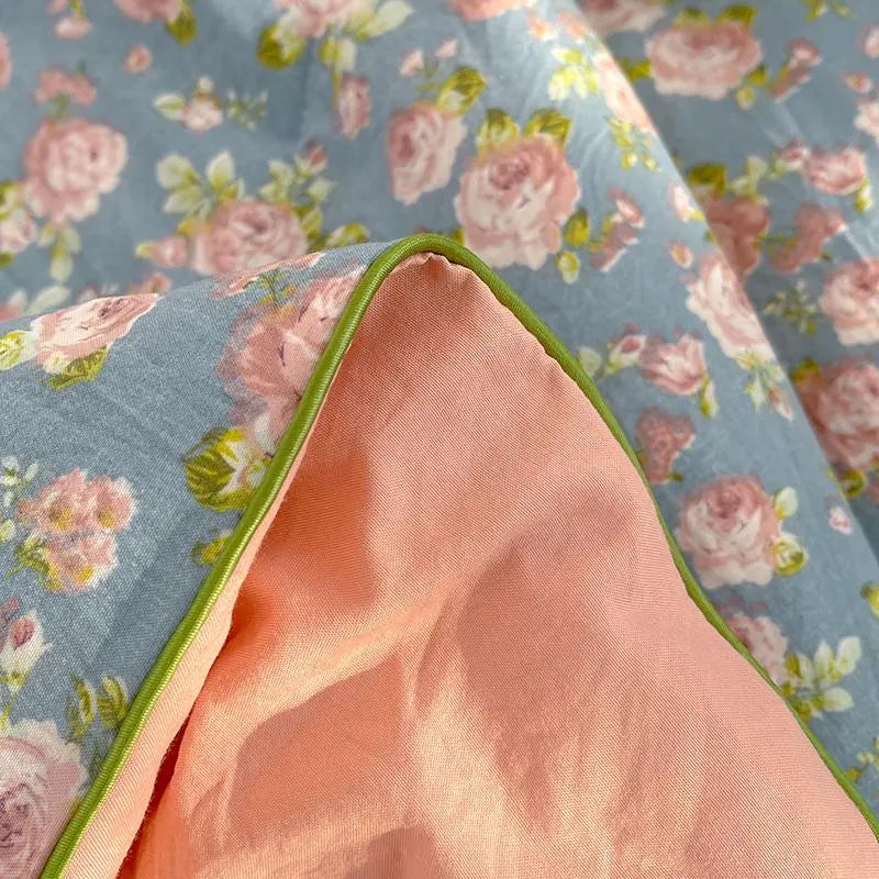 Rose Blanket With Floral Print For Elegant Bedroom Decor
