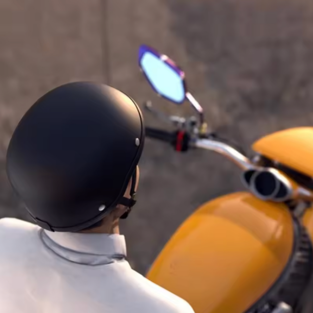 Casco de media cara para motocicleta vintage cruiser - Meowbutter