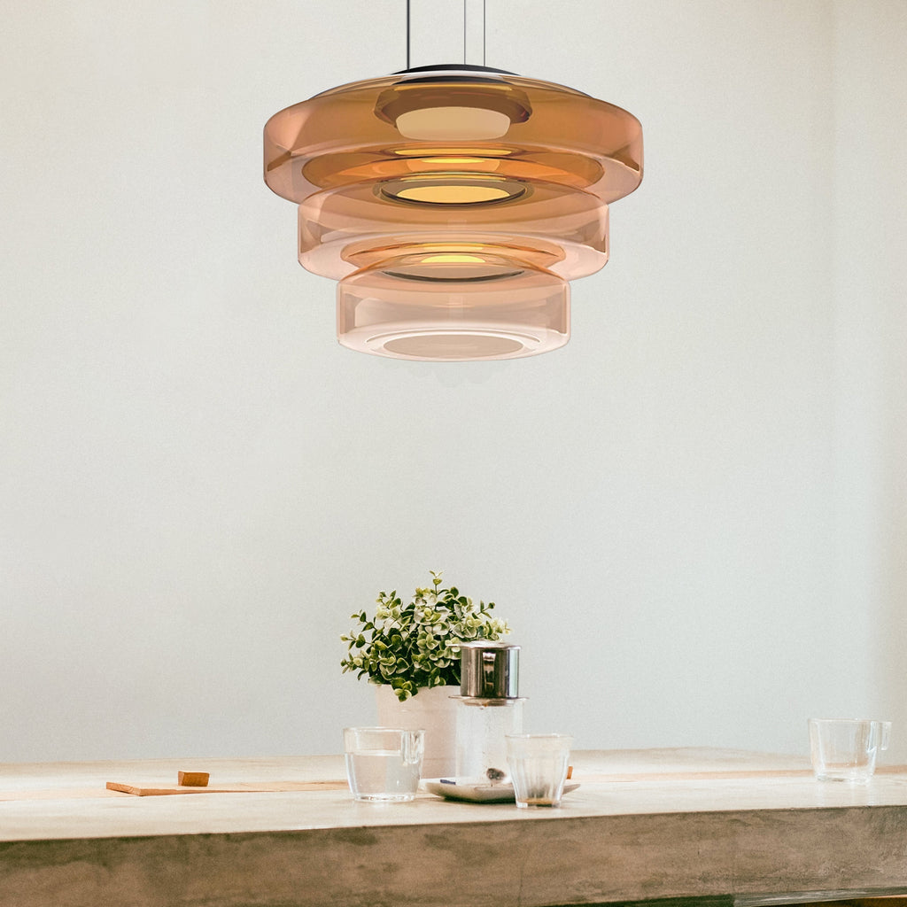 Glass Pendant Lamp | Bauhaus Style Hanging Light | Meowbutter