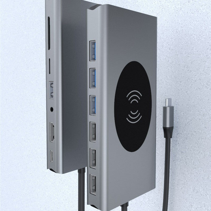 15-in-1 USB-C Hub - Draadloos opladen - 4K HDMI - SD/TF - Ethernet - MacBook | meowbutter