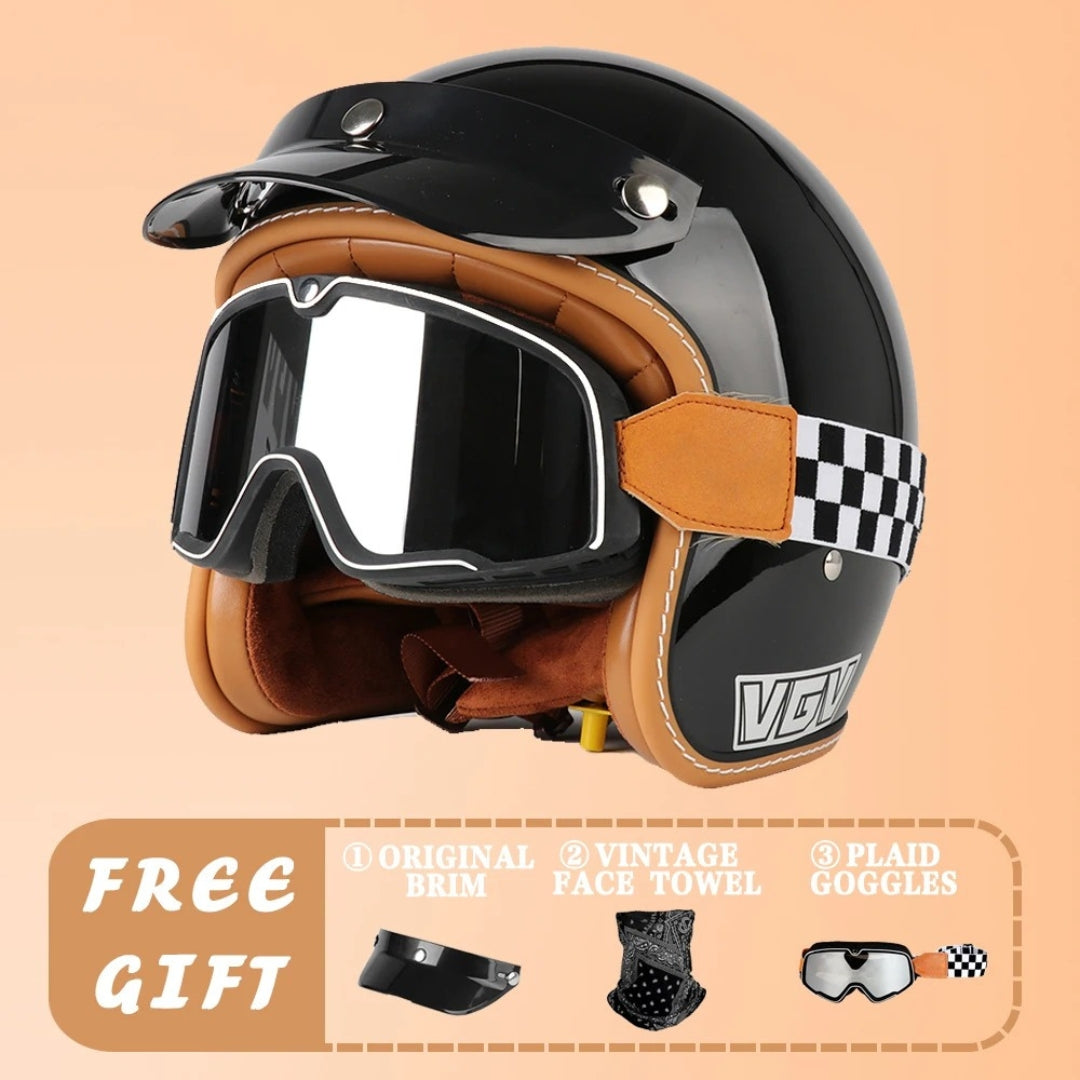 Casco Aperto EchoRetro Classic – Omologato DOT/ECE | meowbutter