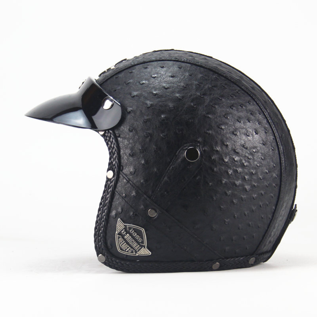 Casco Abierto de Cuero Vintage Premium - Aprobado por DOT y ECE - Meowbutter