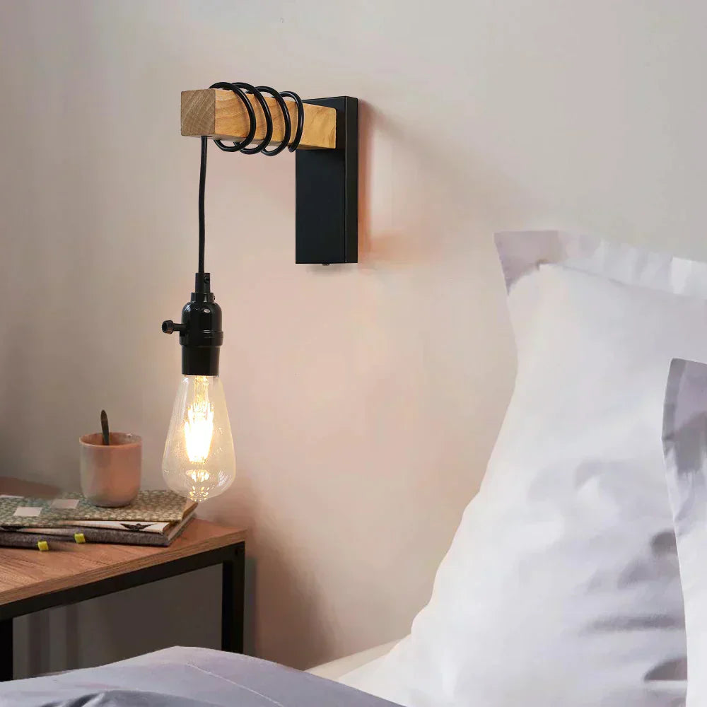 RusticBeam - Iron-wood wall light