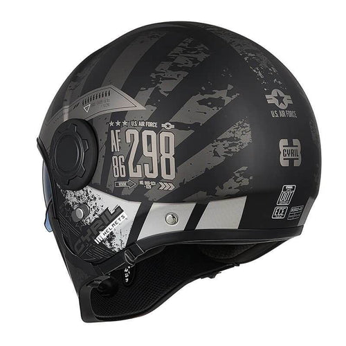 Otevřená motocyklová helma „Air Force“ — výsuvný štít