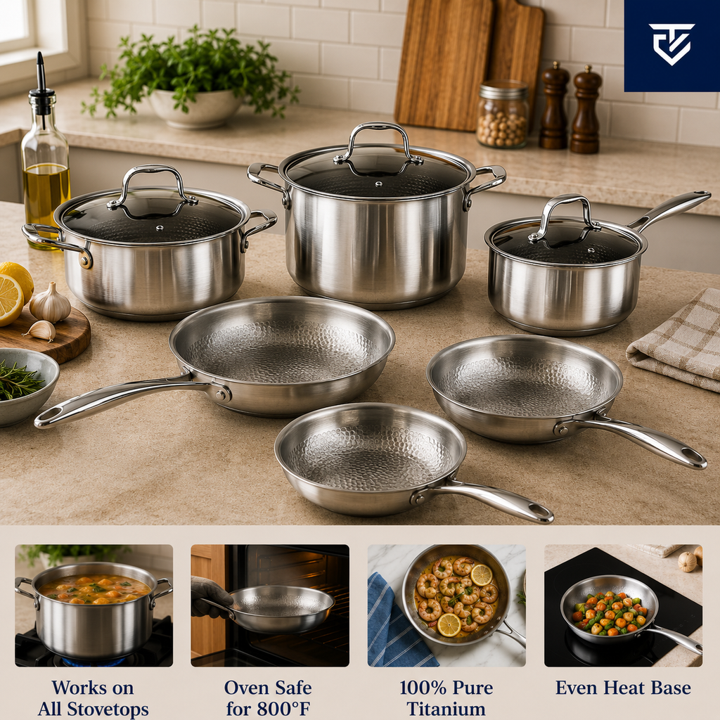 Premium Titanium Cookware Set for Effortless Cooking and Lifetime Durability