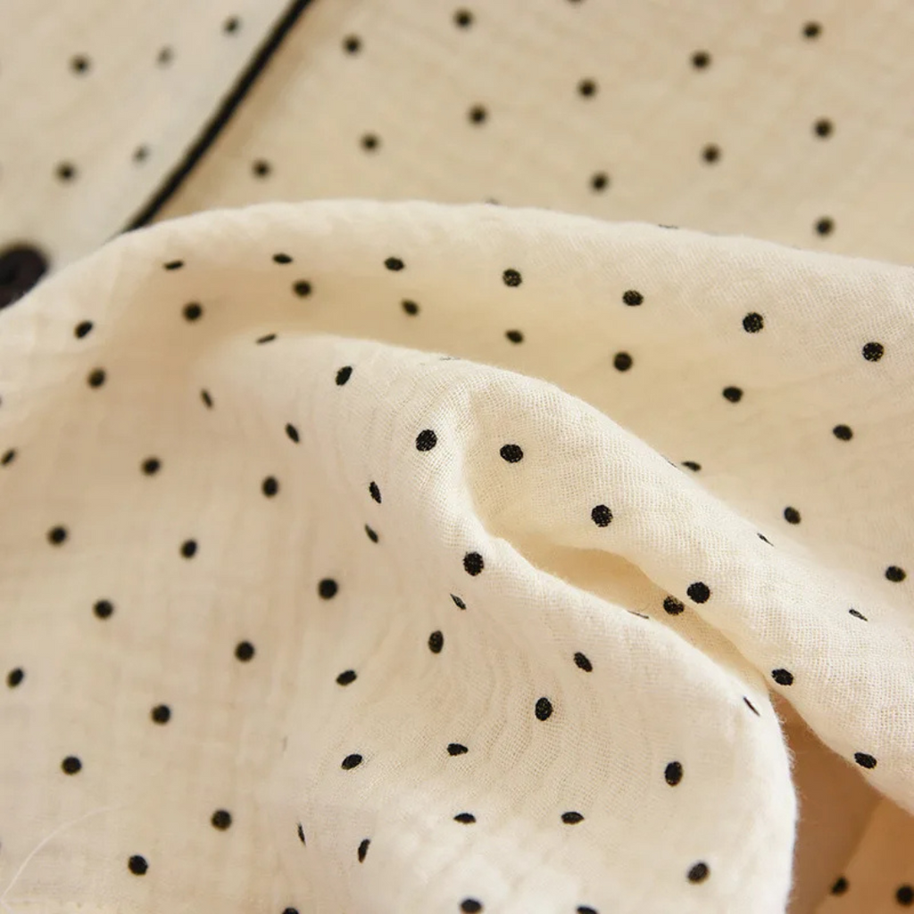 The Muslin Dot Pajama Set In 100 Percent Muslin Cotton