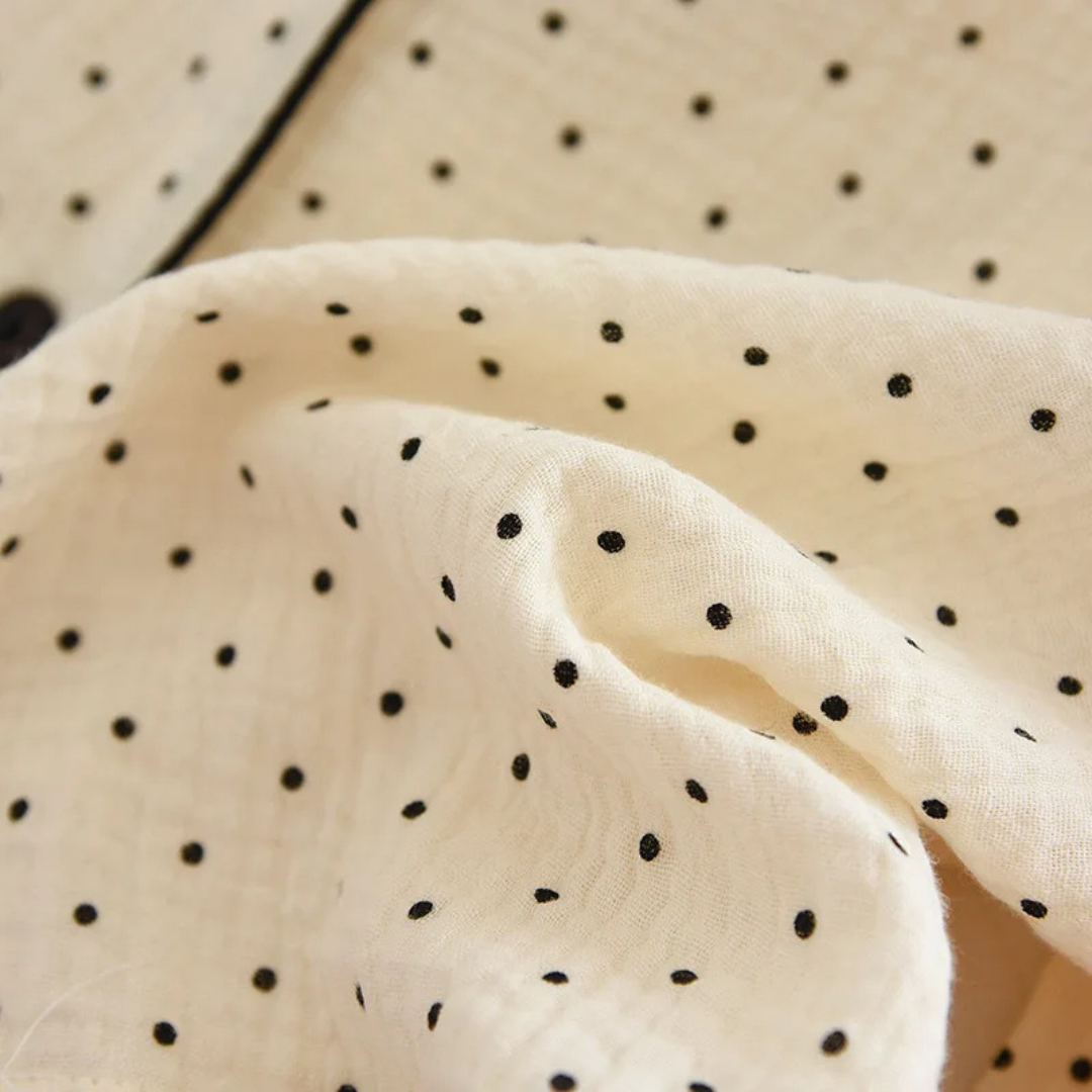 The Muslin Dot Pajama Set In 100 Percent Muslin Cotton