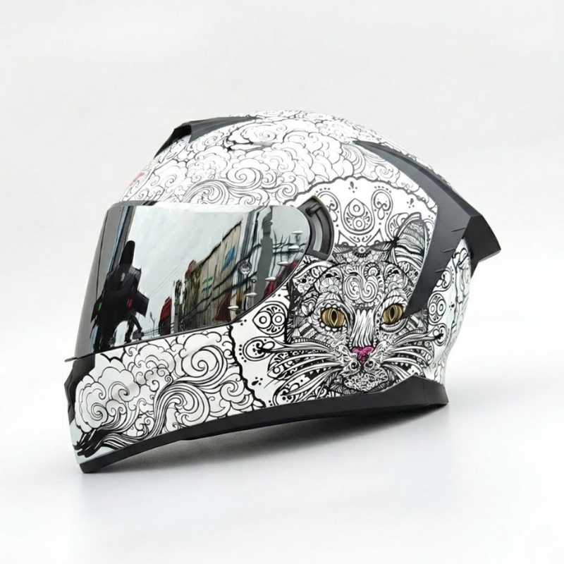 Rider Street Dominator Fullface Helm - Meowbutter