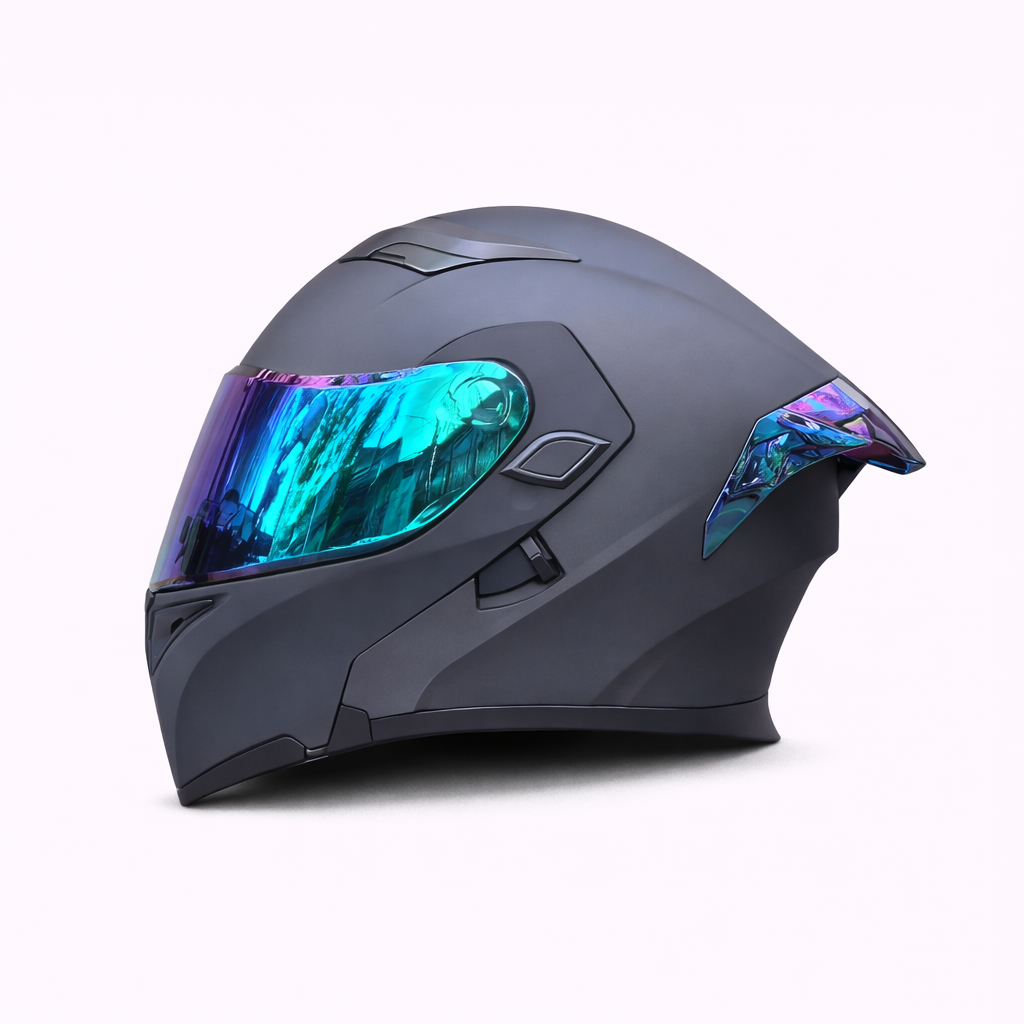 Kask motocyklowy ORZ Z-169 z podnoszoną szczęką, pełna osłona twarzy, podwójna szyba, zatwierdzony przez DOT i ECE - Meowbutter